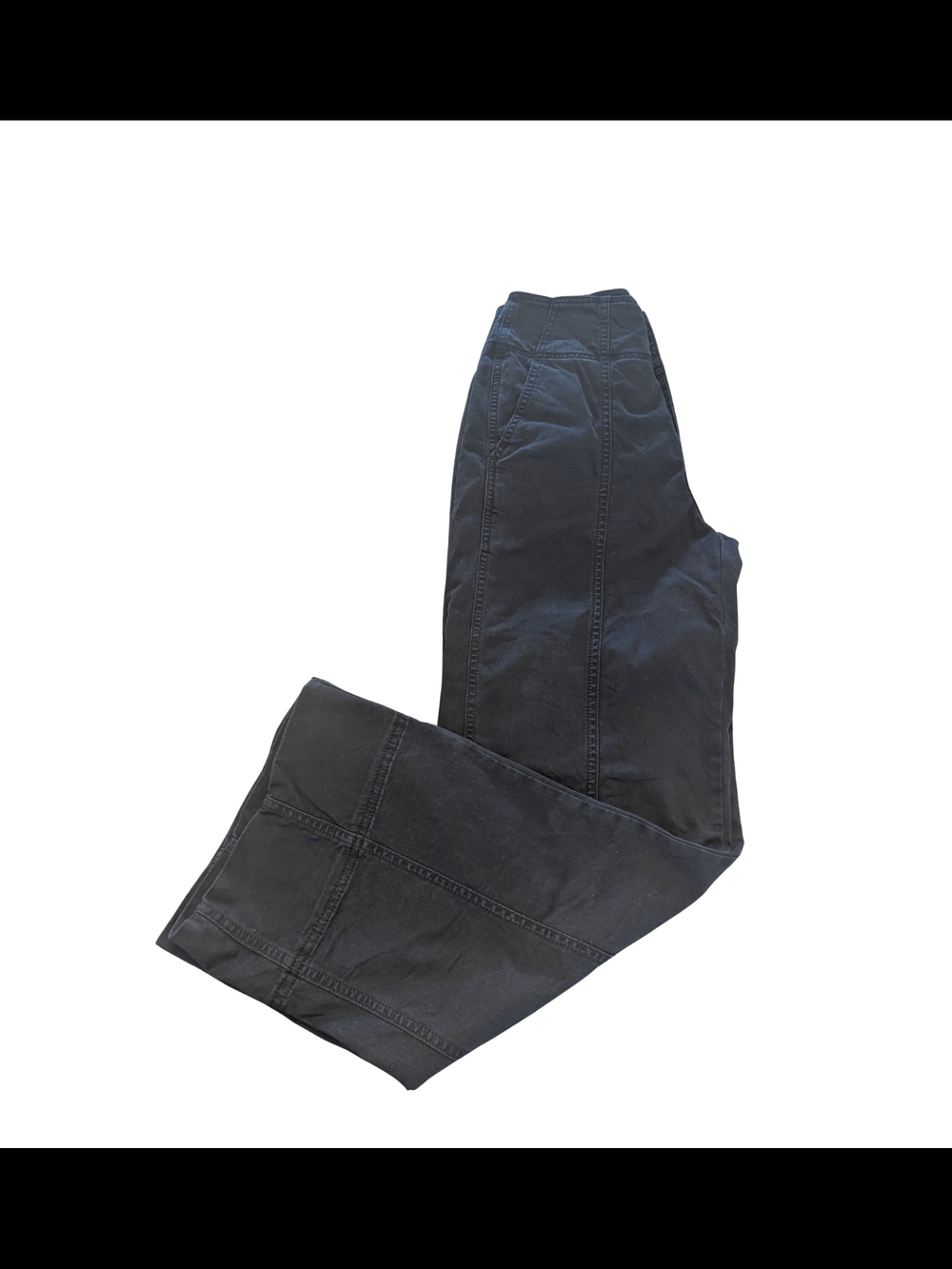 EUC Anthropologie Pilcro Womens 26 Black Seamed Flare Wide Leg Jeans
